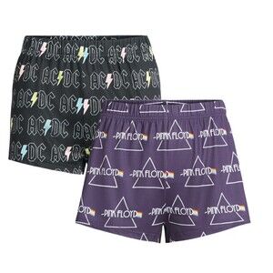 Pink Floyd AC/DC 2 Pack Women's Sleep Short Boxer Short Size 2X (18W-20W)